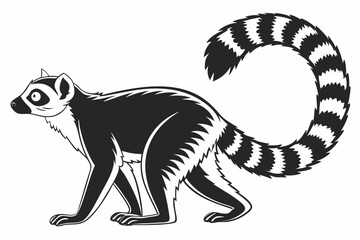 lemur sihouette black vector