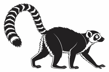 lemur sihouette black vector