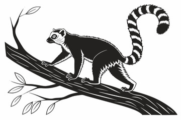 lemur sihouette black vector © mst