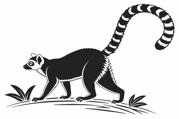 lemur sihouette black vector