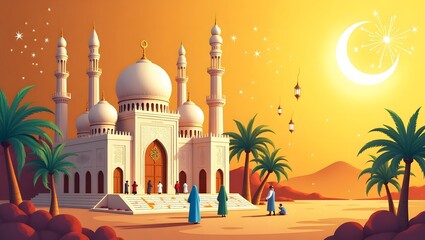 mosque at night