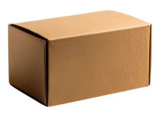 small rectangular cardboard box isolated on png transparent background