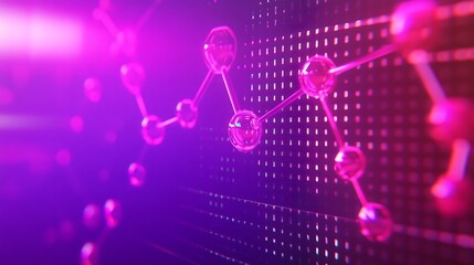  A molecular structure displayed on a holographic screen 
