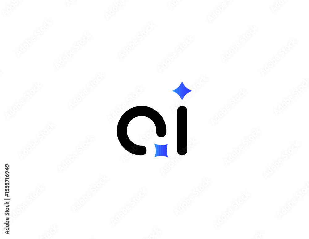 Aufkleber AI chatbot emblem with spark icon, modern minimal design for smart assistant, automation system, digital communication, neural network, IT support, cloud tech, cyber platform. Vector logo