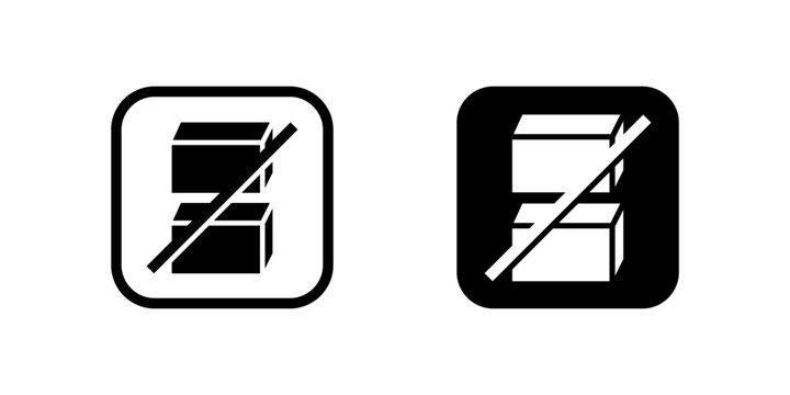 Standard do not stack symbol icons, vital for packaging and logistics to prevent damage to delicate or unstable goods during storage and transport.