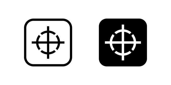 Icons indicating the center of gravity, important for heavy lifting, machinery, and ensuring balanced handling of goods in logistics and construction.