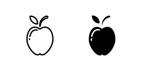 A collection of apple icons, perfect for representing healthy food, organic products, agriculture, and fruit related designs.