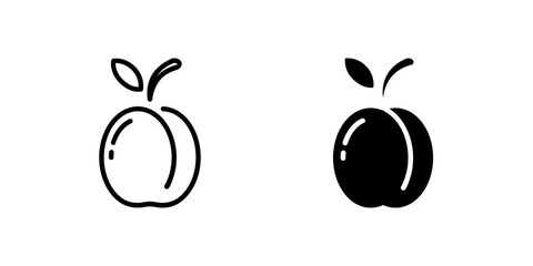 Apricot icons, ideal for healthy eating, baking, fruit juices, and agricultural themes with a focus on fresh produce.