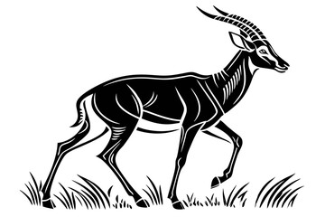 antelope sihouette black vector