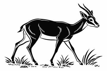 antelope sihouette black vector