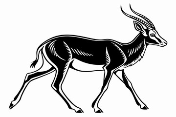 antelope sihouette black vector
