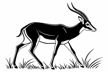 antelope sihouette black vector