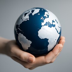Holding a globe - Business concept illustration and international connections