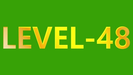 Level 48 gaming graphic against a green background for video game content