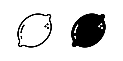 Icons featuring both whole and sliced lemons, versatile for representing fresh citrus, cooking, and healthy drinks.