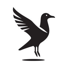 seagull vector silhouette clip art logo design illustration