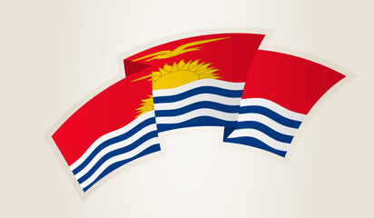 Kiribati Flag in Abstract Ribbon Shape, National Symbol of the Kiribati.