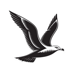 seagull vector silhouette clip art logo design illustration