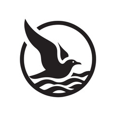 seagull vector silhouette clip art logo design illustration