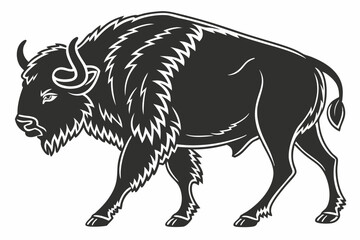bison sihouette black vector