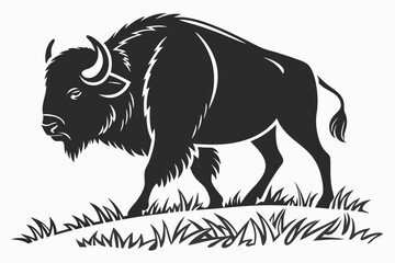 bison sihouette black vector