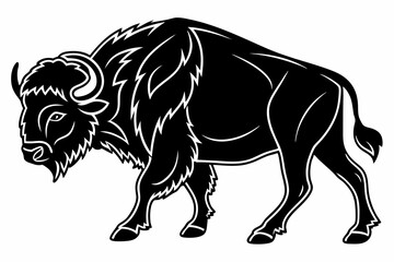 bison sihouette black vector