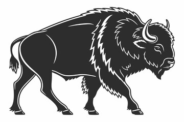 bison sihouette black vector