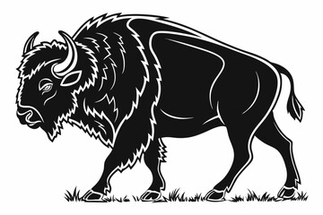 bison sihouette black vector