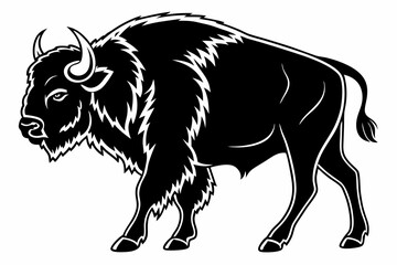 bison sihouette black vector