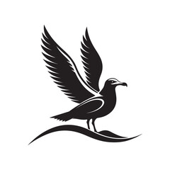 seagull vector silhouette clip art logo design illustration