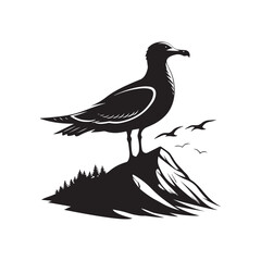 seagull vector silhouette clip art logo design illustration