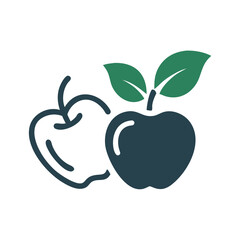 Apple and Leaf Icon: Exploring Healthy Eating, Nutrition, and Fresh Produce