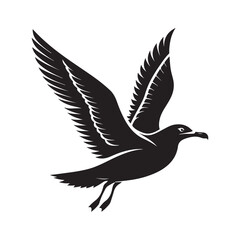 seagull vector silhouette clip art logo design illustration