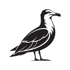 seagull vector silhouette clip art logo design illustration