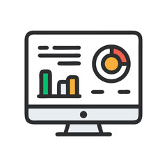 Monitor with Analytics Icon: Understanding Data Visualization, Performance Metrics, and Dashboard Insights
