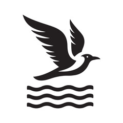 seagull vector silhouette clip art logo design illustration