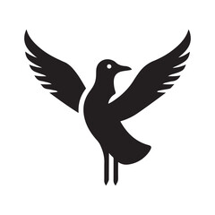 seagull vector silhouette clip art logo design illustration