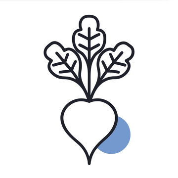 Minimal Beetroot Icon Vector Organic Beetroot Line Art Design.