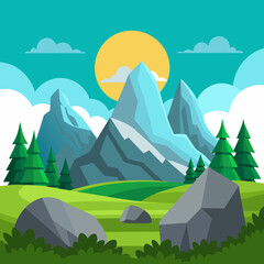 mountain landscape with trees