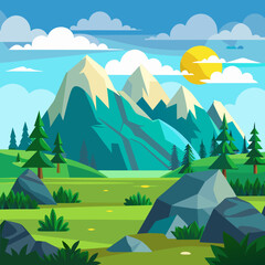 landscape with mountains