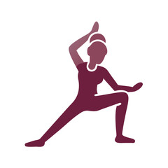 Black and White Yoga Pose Silhouette: Dynamic Fitness Art