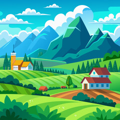 landscape with village