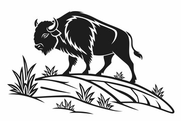 buffalo silhoette black vector