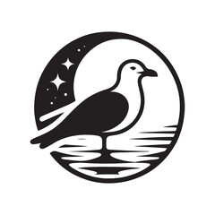seagull vector silhouette clip art logo design illustration