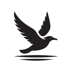 seagull vector silhouette clip art logo design illustration