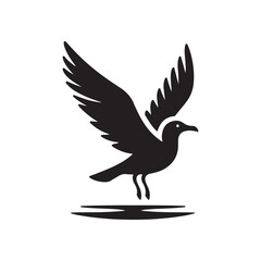 seagull vector silhouette clip art logo design illustration