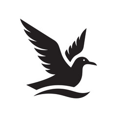 seagull vector silhouette clip art logo design illustration