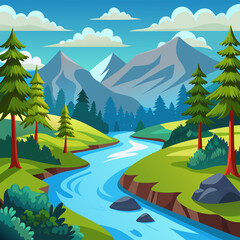 landscape with mountains