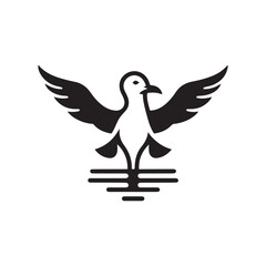 seagull vector silhouette clip art logo design illustration