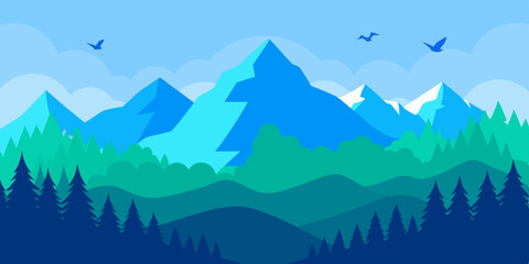 landscape with mountains